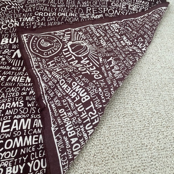 CHIPOTLE MEXICAN GRILL BROWN LARGE BANDANA - Picture 4 of 5